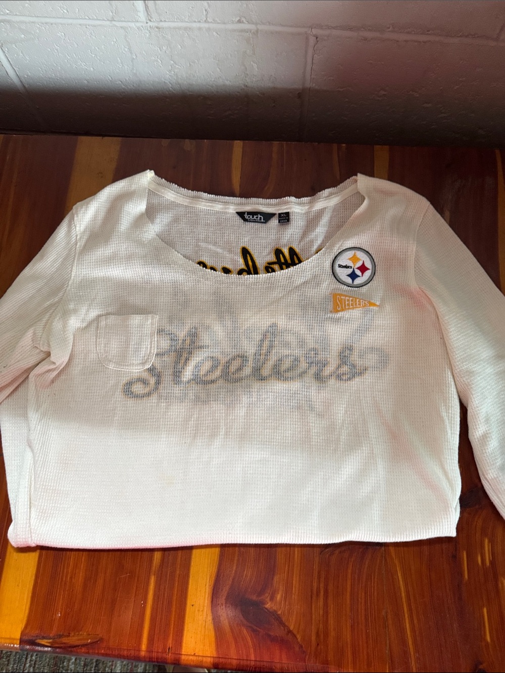 Final Touch White Long Sleeve Thermal Top with Team Patch